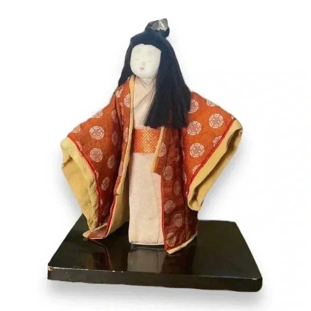 Vintage Japanese Orange Kimono Dancing Doll